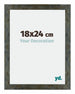 Mura MDF Cadre Photo 18x24cm Bleu Or Mélangé De Face Mesure | Yourdecoration.fr