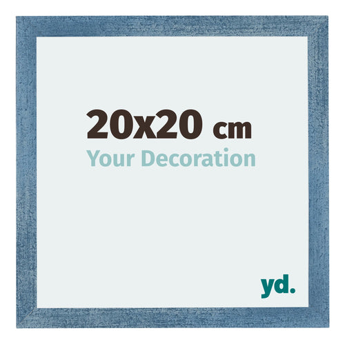 Mura MDF Cadre Photo 20x20cm Bleu Brillant Geveegd De Face Mesure | Yourdecoration.fr