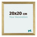 Mura MDF Cadre Photo 20x20cm Or Brillant De Face Mesure | Yourdecoration.fr