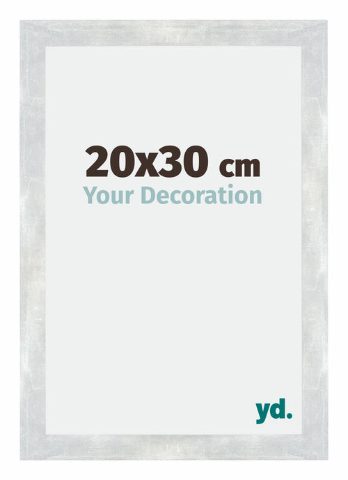 Mura MDF Cadre Photo 20x30cm Argent Brillant Vintage De Face Mesure | Yourdecoration.fr