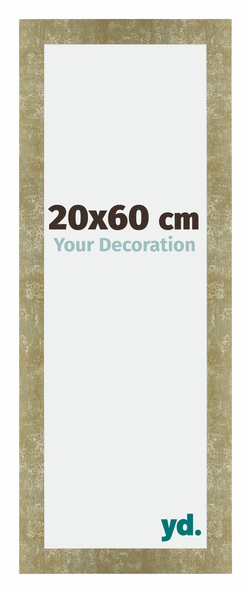 Mura MDF Cadre Photo 20x60cm Or Antique De Face Mesure | Yourdecoration.fr