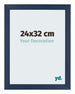 Mura MDF Cadre Photo 24x32cm Bleu Foncé Patiné De Face Mesure | Yourdecoration.fr