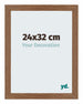 Mura MDF Cadre Photo 24x32cm Chêne Rustique De Face Mesure | Yourdecoration.fr