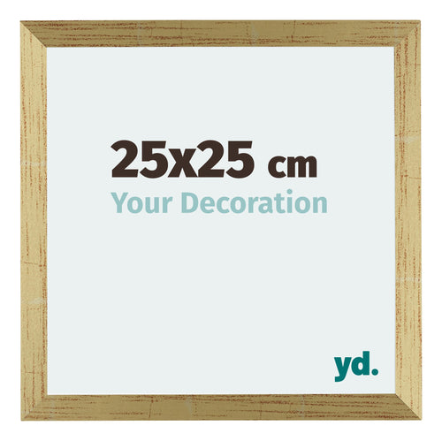 Mura MDF Cadre Photo 25x25cm Or Brillant De Face Mesure | Yourdecoration.fr