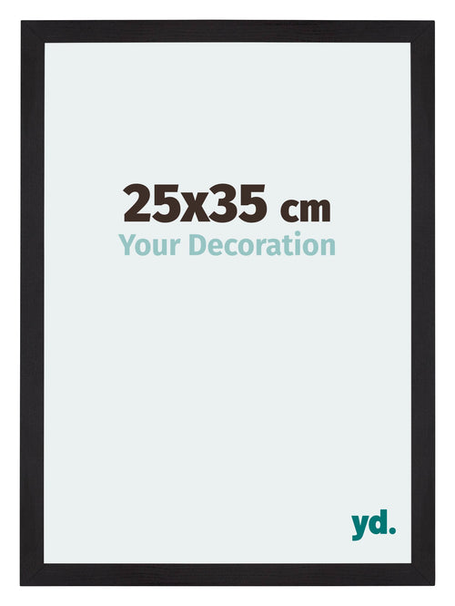 Mura MDF Cadre Photo 25x35cm Noir Grain De Bois De Face Mesure | Yourdecoration.fr