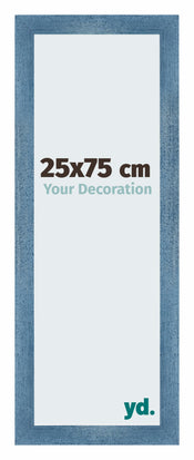 Mura MDF Cadre Photo 25x75cm Bleu Brillant Patiné De Face Mesure | Yourdecoration.fr