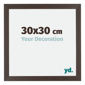 Mura MDF Cadre Photo 30x30cm Chêne Foncé De Face Mesure | Yourdecoration.fr