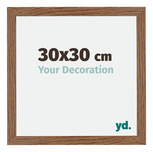 Mura MDF Cadre Photo 30x30cm Chêne Rustique De Face Mesure | Yourdecoration.fr