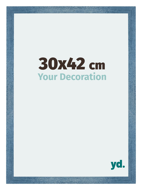 Mura MDF Cadre Photo 30x42cm Bleu Brillant Geveegd De Face Mesure | Yourdecoration.fr