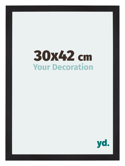 Mura MDF Cadre Photo 30x42cm Noir Grain De Bois De Face Mesure | Yourdecoration.fr