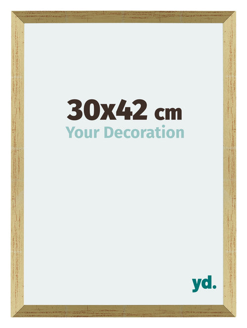 Mura MDF Cadre Photo 30x42cm Or Brillant De Face Mesure | Yourdecoration.fr