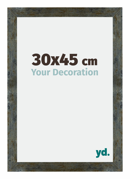 Mura MDF Cadre Photo 30x45cm Bleu Or Mélangé De Face Mesure | Yourdecoration.fr