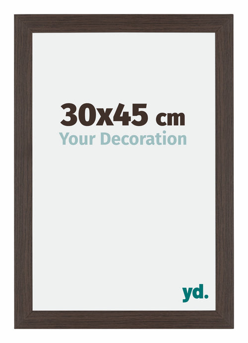 Mura MDF Cadre Photo 30x45cm Chêne Foncé De Face Mesure | Yourdecoration.fr