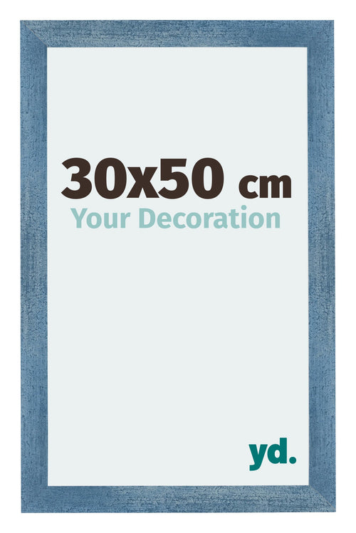 Mura MDF Cadre Photo 30x50cm Bleu Brillant Geveegd De Face Mesure | Yourdecoration.fr