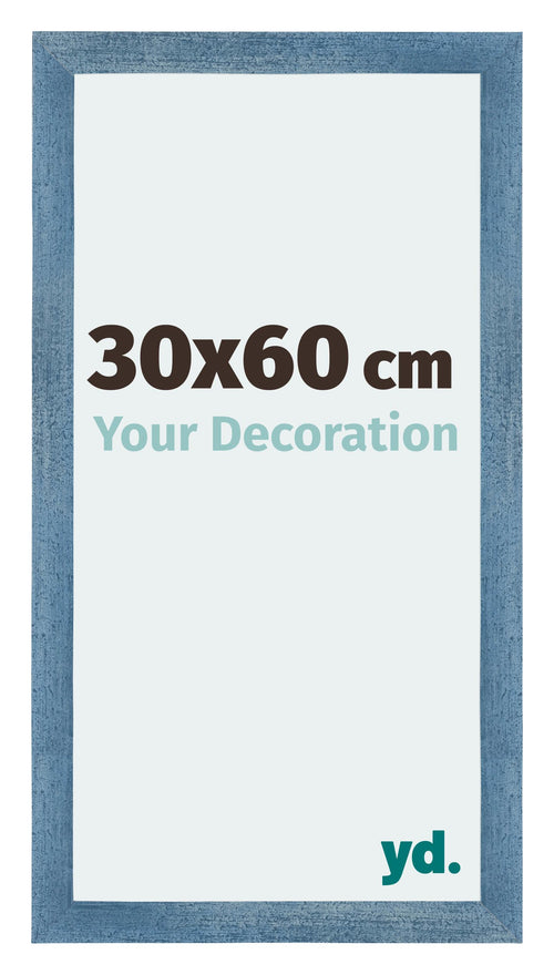 Mura MDF Cadre Photo 30x60cm Bleu Brillant Geveegd De Face Mesure | Yourdecoration.fr