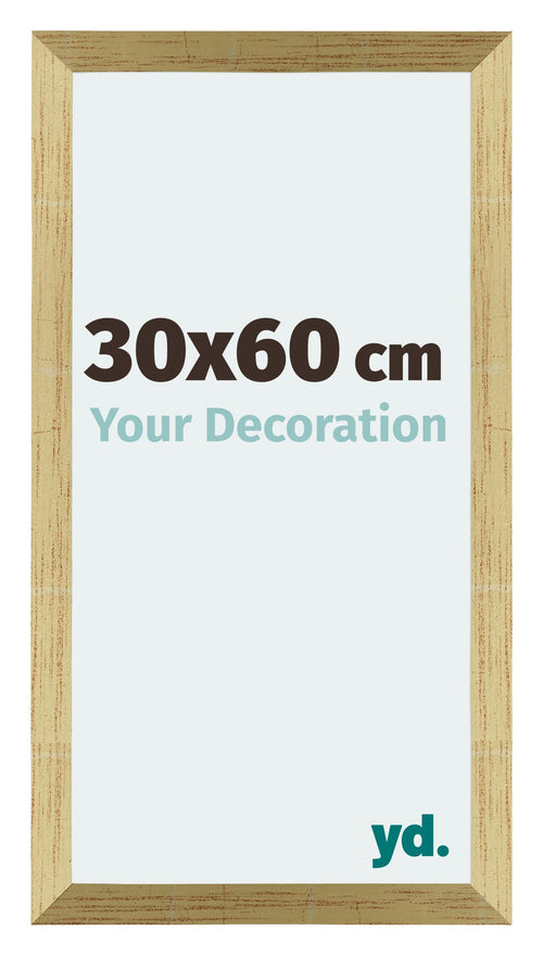 Mura MDF Cadre Photo 30x60cm Or Brillant De Face Mesure | Yourdecoration.fr