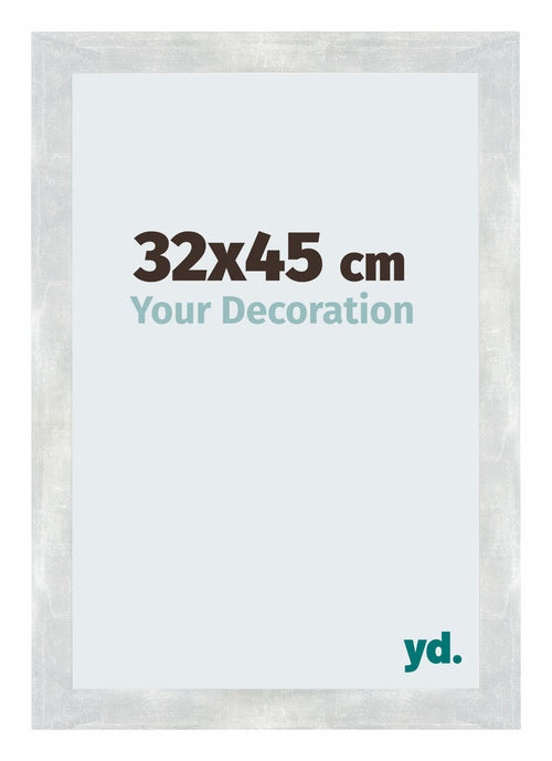 Mura MDF Cadre Photo 32x45cm Argent Brillant Vintage De Face Mesure | Yourdecoration.fr