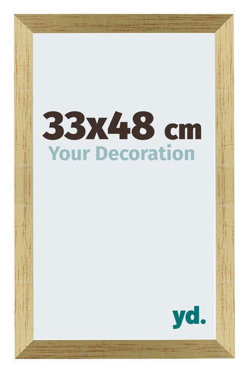 Mura MDF Cadre Photo 33x48cm Or Brillant De Face Mesure | Yourdecoration.fr