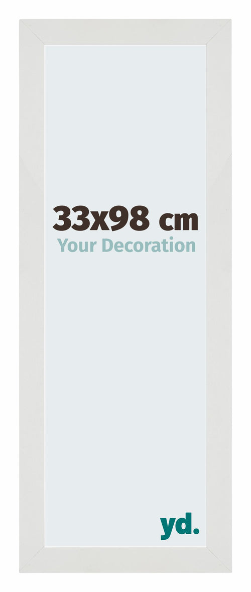 Mura MDF Cadre Photo 33x98cm Blanc Mat De Face Mesure | Yourdecoration.fr