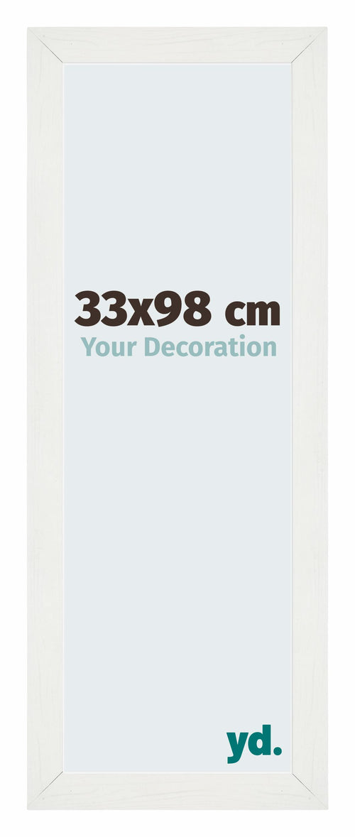 Mura MDF Cadre Photo 33x98cm Blanc Patiné De Face Mesure | Yourdecoration.fr