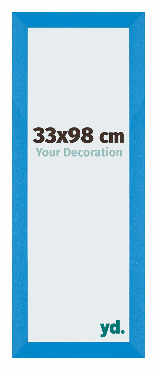 Mura MDF Cadre Photo 33x98cm Bleu Brillant De Face Mesure | Yourdecoration.fr