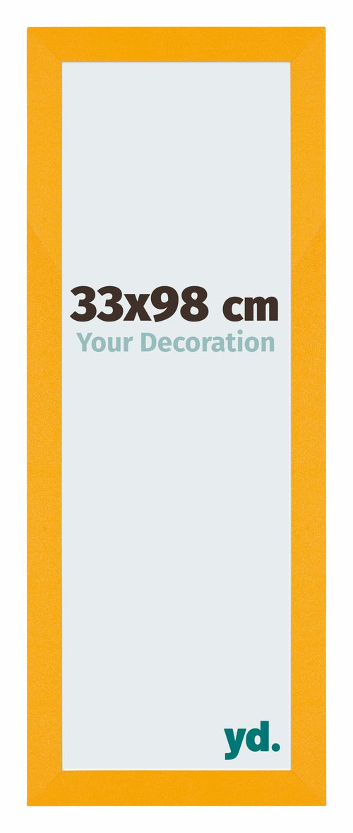 Mura MDF Cadre Photo 33x98cm Jaune De Face Mesure | Yourdecoration.fr