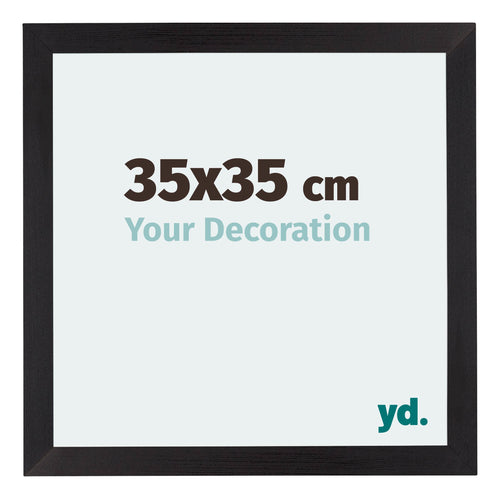 Mura MDF Cadre Photo 35x35cm Noir Grain De Bois De Face Mesure | Yourdecoration.fr