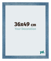 Mura MDF Cadre Photo 36x49cm Bleu Brillant Patiné De Face Mesure | Yourdecoration.fr