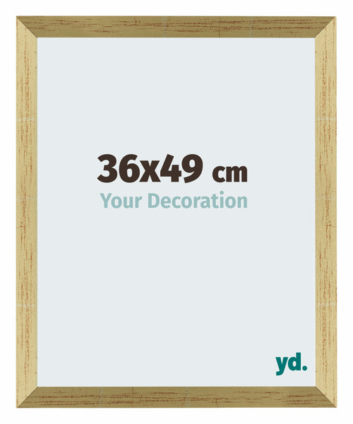 Mura MDF Cadre Photo 36x49cm Or Brillant De Face Mesure | Yourdecoration.fr