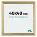 Mura MDF Cadre Photo 40x40cm Or Brillant De Face Mesure | Yourdecoration.fr