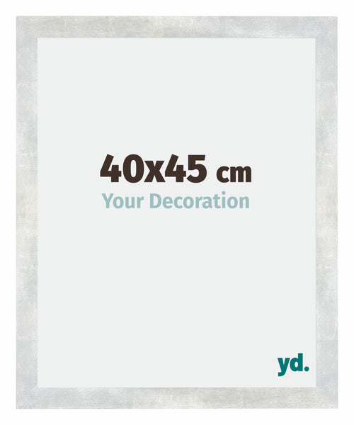 Mura MDF Cadre Photo 40x45cm Argent Brillant Vintage De Face Mesure | Yourdecoration.fr