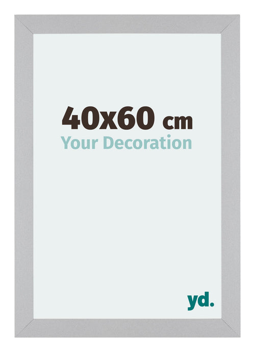 Mura MDF Cadre Photo 40x60cm Argent Mat De Face Mesure | Yourdecoration.fr