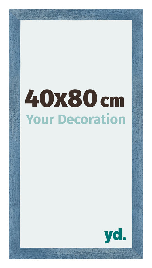 Mura MDF Cadre Photo 40x80cm Bleu Brillant Geveegd De Face Mesure | Yourdecoration.fr