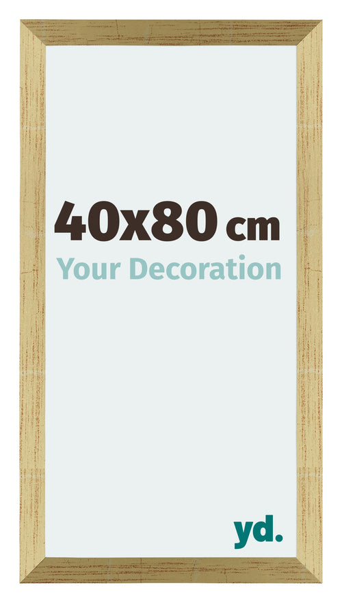 Mura MDF Cadre Photo 40x80cm Or Brillant De Face Mesure | Yourdecoration.fr