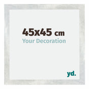 Mura MDF Cadre Photo 45x45cm Argent Brillant Vintage De Face Mesure | Yourdecoration.fr