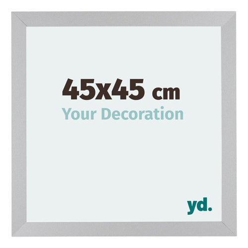 Mura MDF Cadre Photo 45x45cm Argent Mat De Face Mesure | Yourdecoration.fr