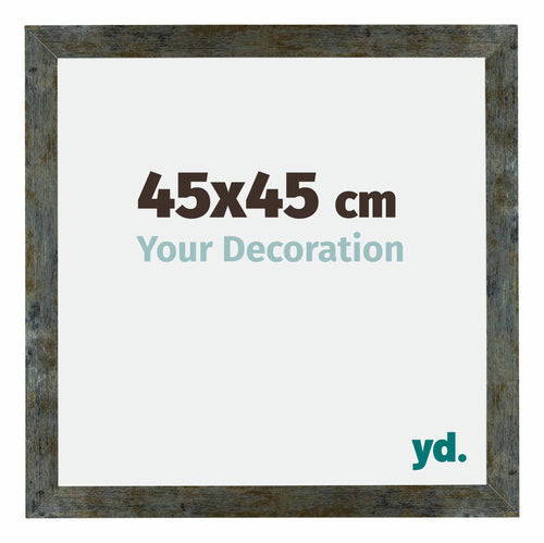 Mura MDF Cadre Photo 45x45cm Bleu Or Mélangé De Face Mesure | Yourdecoration.fr