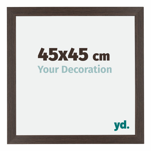 Mura MDF Cadre Photo 45x45cm Chêne Foncé De Face Mesure | Yourdecoration.fr