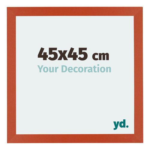 Mura MDF Cadre Photo 45x45cm Orange De Face Mesure | Yourdecoration.fr