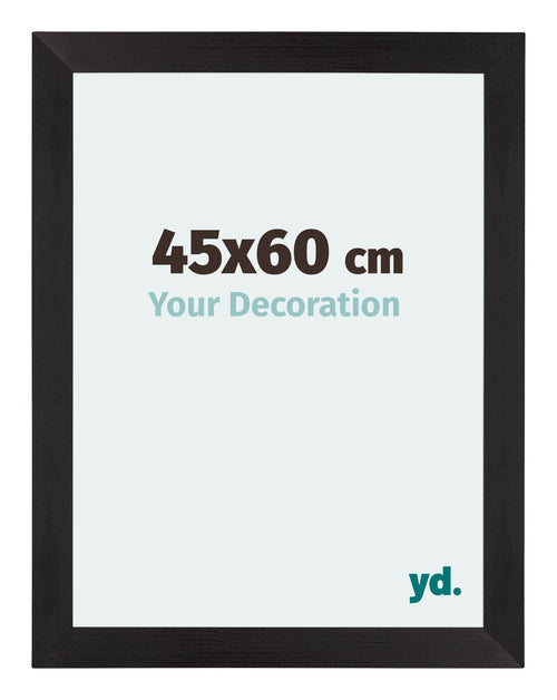 Mura MDF Cadre Photo 45x60cm Noir Grain De Bois De Face Mesure | Yourdecoration.fr