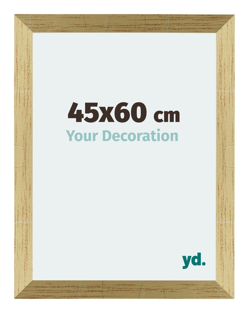 Mura MDF Cadre Photo 45x60cm Or Brillant De Face Mesure | Yourdecoration.fr