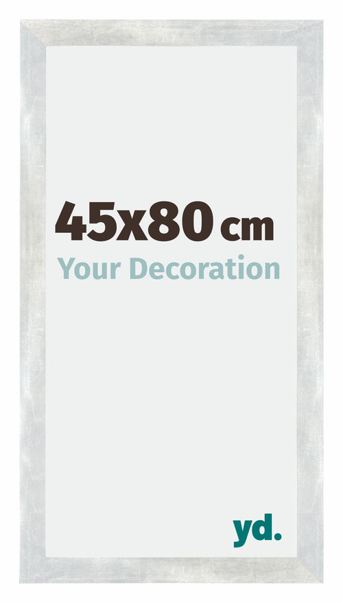 Mura MDF Cadre Photo 45x80cm Argent Brillant Vintage De Face Mesure | Yourdecoration.fr