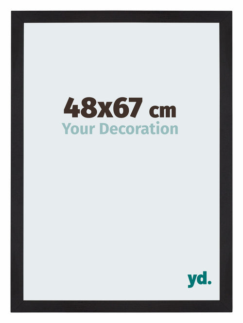 Mura MDF Cadre Photo 48x67cm Noir Grain de Bois De Face Mesure | Yourdecoration.fr