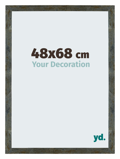 Mura MDF Cadre Photo 48x68cm Bleu Or Melange De Face Mesure | Yourdecoration.fr