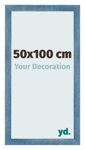 Mura MDF Cadre Photo 50x100cm Bleu Brillant Geveegd De Face Mesure | Yourdecoration.fr