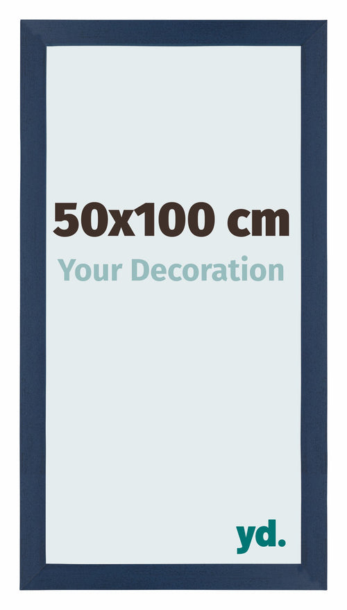 Mura MDF Cadre Photo 50x100cm Bleu Fonc�� Patine De Face Mesure | Yourdecoration.fr