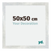 Mura MDF Cadre Photo 50x50cm Argent Brillant Vintage De Face Mesure | Yourdecoration.fr