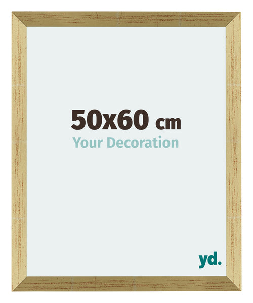 Mura MDF Cadre Photo 50x60cm Or Brillant De Face Mesure | Yourdecoration.fr