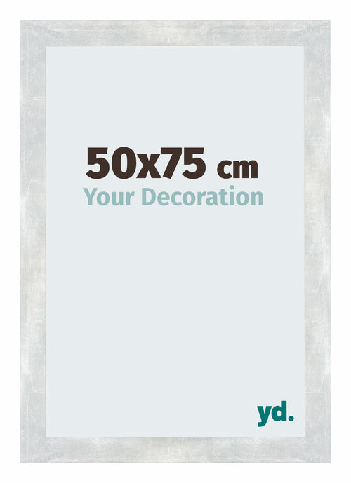 Mura MDF Cadre Photo 50x75cm Argent Brillant Vintage De Face Mesure | Yourdecoration.fr