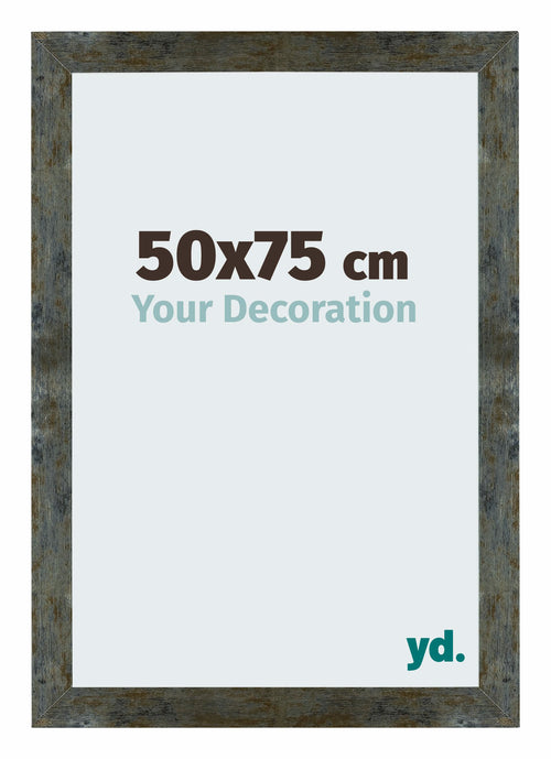 Mura MDF Cadre Photo 50x75cm Bleu Or M��lang�� De Face Mesure | Yourdecoration.fr